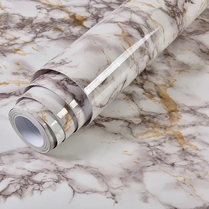 Waterproof Marble Vinyl Film Self Adhesive Wallpaper