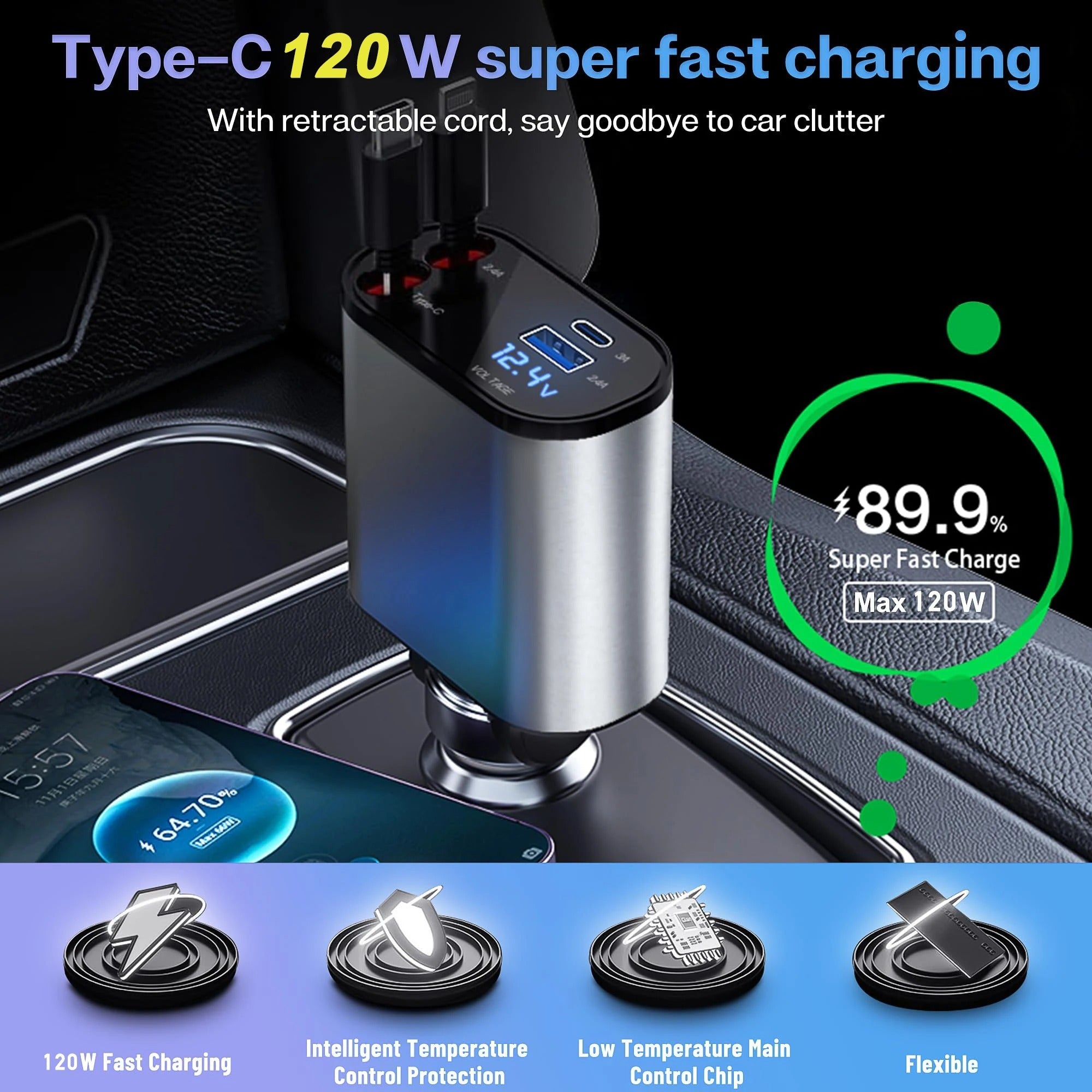 4 in 1 Retractable Charger