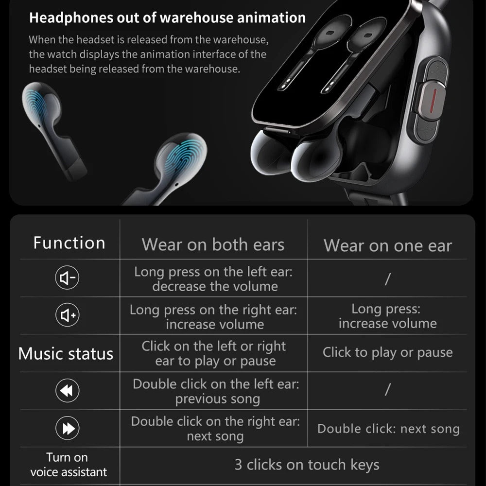 2-in-1 Smart Watch with TWS-Earbuds